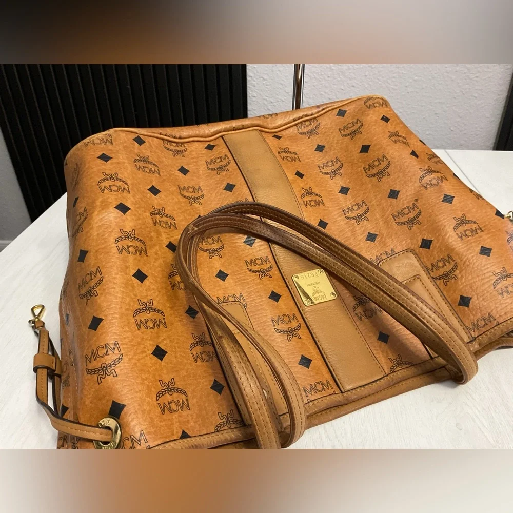 MCM Cognac Visetos Tote Bag - Picture 15 of 16